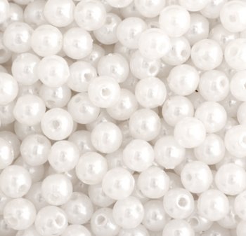 200 5mm Acrylic White Pearl Beads