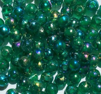 100 6mm Transparent Emerald AB Round Acrylic Beads