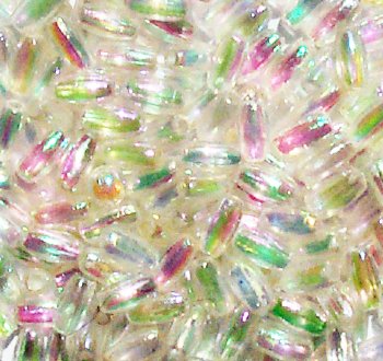 200 6x3mm Acrylic Crystal AB Pearl Oval Beads