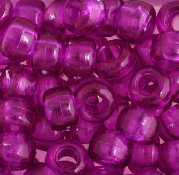 100 6x9mm Transparent Amethyst Acrylic Crow Beads