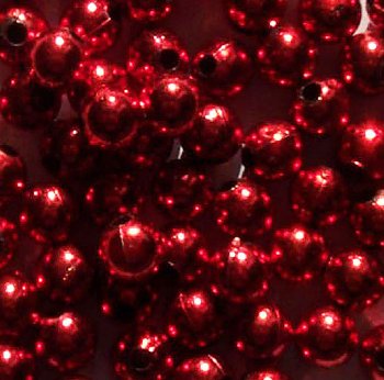 100 8mm Metallic Red Acrylic Beads