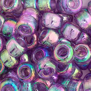 100 6x9mm Transparent Amethyst Iris Acrylic Crow Beads