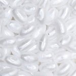 100 9x6mm Acrylic Pearlized White Ovals