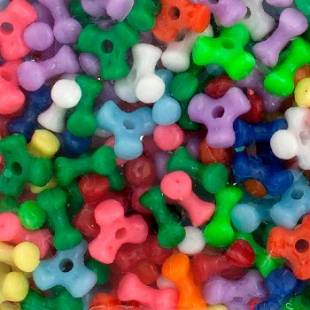 100, 11mm Opaque Multi Mixed Acrylic Tri-Beads