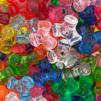 100, 11mm Transparent Multi Mixed Acrylic Tri-Beads