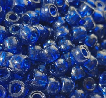 100 6x9mm Transparent Blue Acrylic Crow Beads