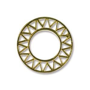 1 16mm Anti-Tarnish Brass Round Sunburst Circle / Link