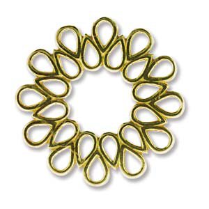 1 20mm Anti-Tarnish Brass Round Teardrop Circle / Link