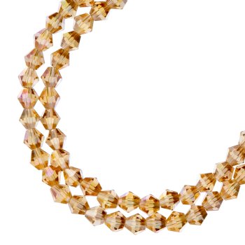 64, 6mm Faceted Transparent Topaz AB Crystal Lane Bicone Beads