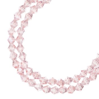 64, 6mm Faceted Transparent Pink AB Crystal Lane Bicone Beads