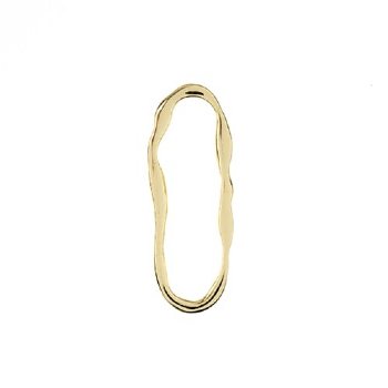 1, 35x13mm Beadwork Gold Plated Organic Oval Pendant / Link