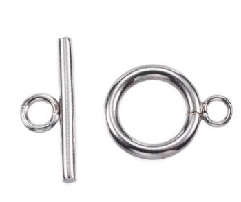 5 Sets of 16mm Stainless Steel Plain Toggle Clasps