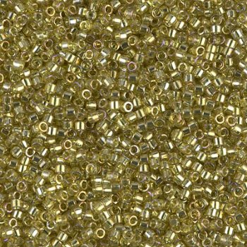 DB-0124 5.2 Grams of 11/0 Transparent Olive Gold Lustre Miyuki Delica Bead