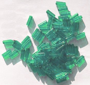100 10x4mm Transparent Medium Green Atlas Beads