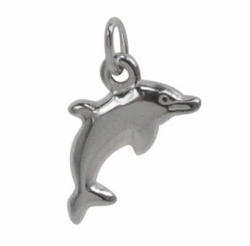 1 15.5x10mm Sterling Silver Dolphin Charm Pendant