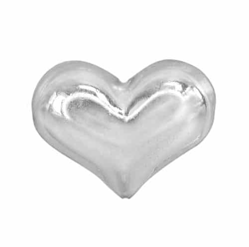1, 5x6.5x3mm Vertical Hole Sterling Silver Puffed Heart Bead