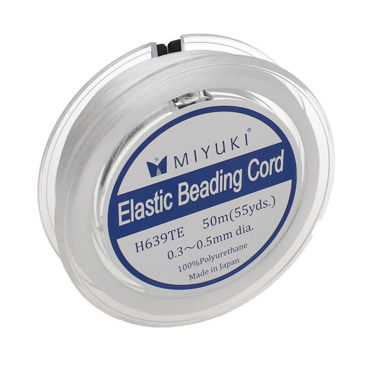 50 Meters of .3mm Diameter Miyuki White Elastic Beading Cord