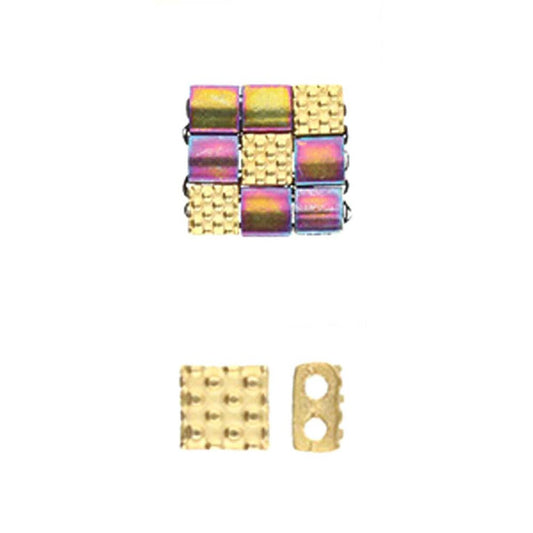 Pack of 4, 5x5mm Cymbal Parasporos 24kt Gold Tila Bead Substitute