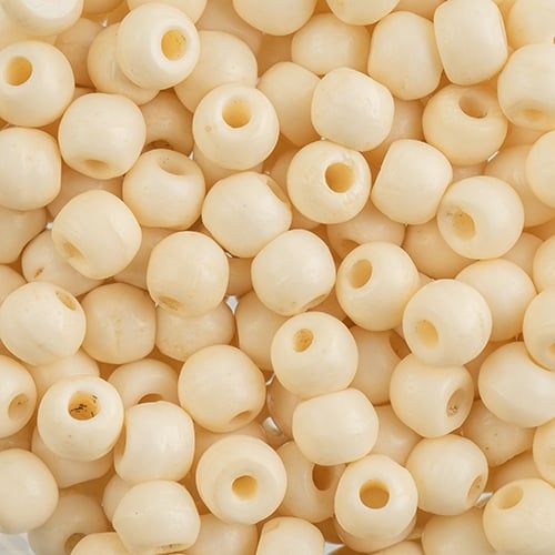 50, 6mm Round Natural / Off White Worked on Bone Beads