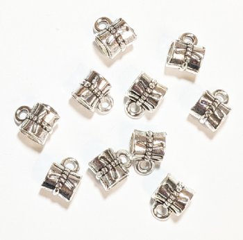 10, 7x6mm Antique Silver Sliding Tube Bails