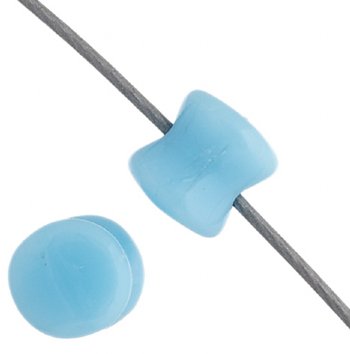 44 4x6mm Opaque Light Blue Alabaster Glass Pellet Beads