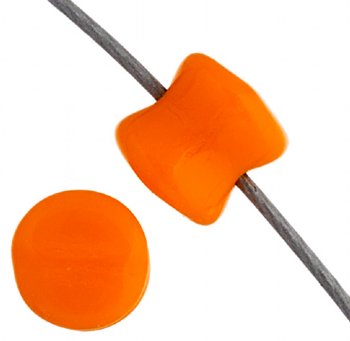 44 4x6mm Opaque Orange Alabaster Glass Pellet Beads