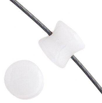 44 4x6mm Opaque White Alabaster Glass Pellet Beads
