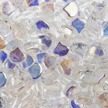 10 Grams 7.5mm Crystal AB Czech Glass Ginko Leaf Beads