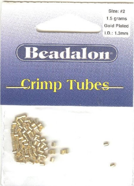 1.5 Grams of #2 Beadalon Gold Crimp Tubes