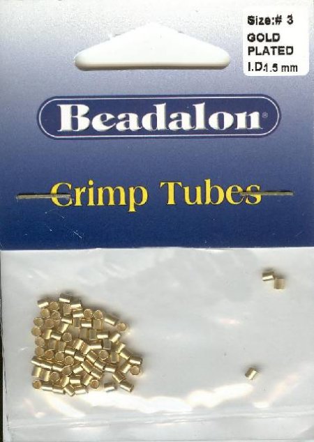 #3 Beadalon Gold Crimp Tubes. 2.0mm 1.5gram
