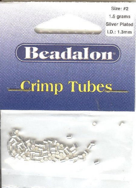 1.5 Grams of #2 Beadalon Silver Crimp Tubes
