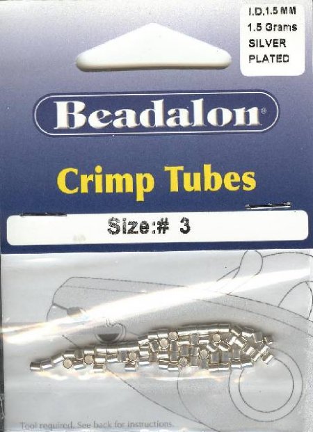 #3 Beadalon Silver Crimp Tubes. 2.0mm 1.5gram