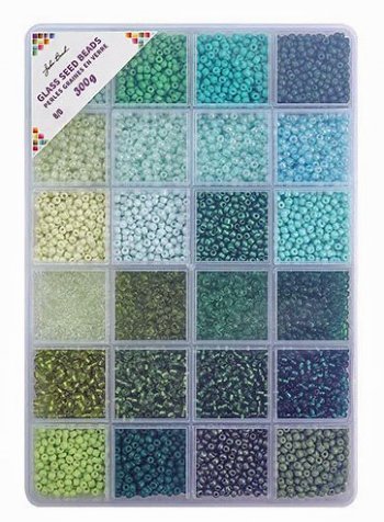 Bead Box Mix - 8/0 300 grams Glass Seed Beads - Green Fields