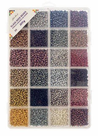 Bead Box Mix - 8/0 300 grams Glass Seed Beads - Rustic Cobblestones