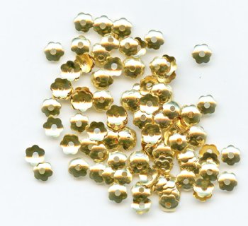 100 1x4mm Scalloped Gold Plated Bead Caps
