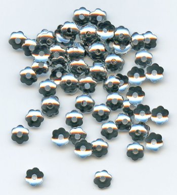 100 4mm Scalloped Edge Gunmetal Bead Caps