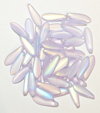 50 5x16mm Matte Transparent Alexandrite AB Dagger Beads