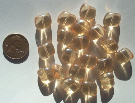 20 10x12mm Light Topaz Lustre Nuggets