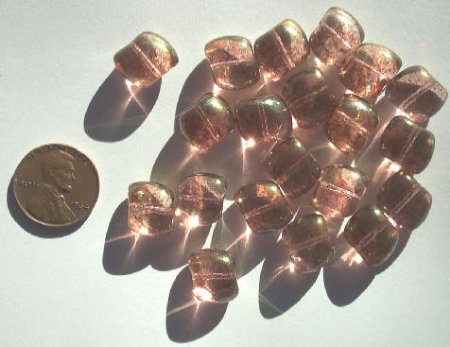 20 10x12mm Pink Gold Lustre Nuggets