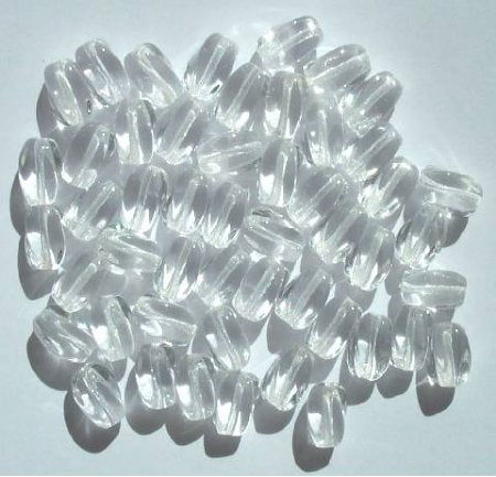50 10mm Crystal Twisted Oval Beads