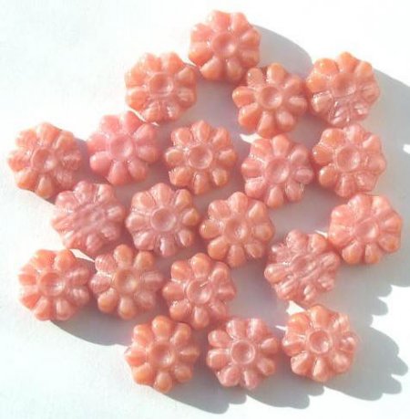 20 12mm Side Drilled Satin Pink Flowers