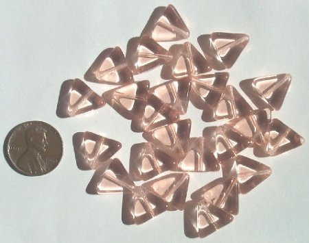 25 12mm Rose Pink Flat Triangle