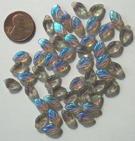 50 12mm AB Black Diamond Leaf