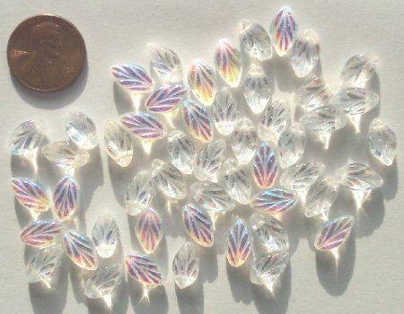 50 12mm Crystal AB Leaf