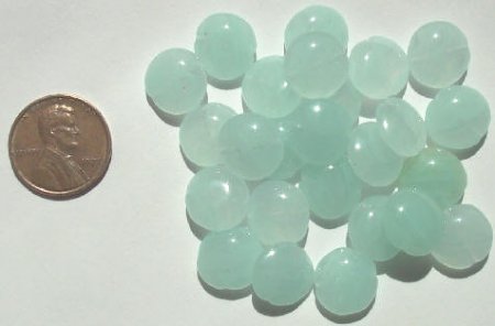 25 12x5mm Sea Green Rounded Flat Disks