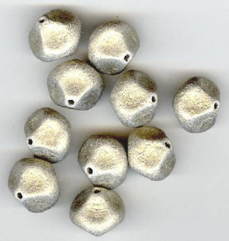 10 13mm Round Matte Metallic Gold Nugget Beads