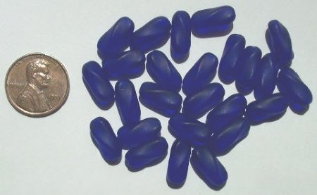 25 13mm Twisted Ovals - Matte Cobalt