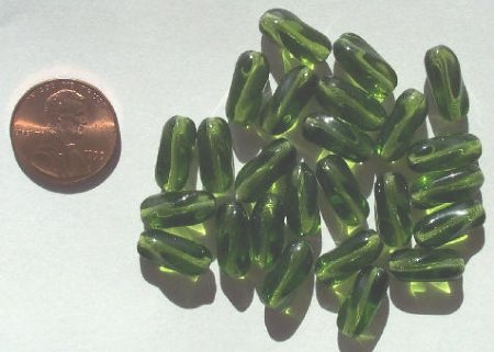 25 13mm Twisted Ovals - Olive