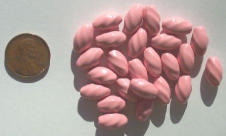 25 13mm Twisted Opaque Dark Pink Ovals