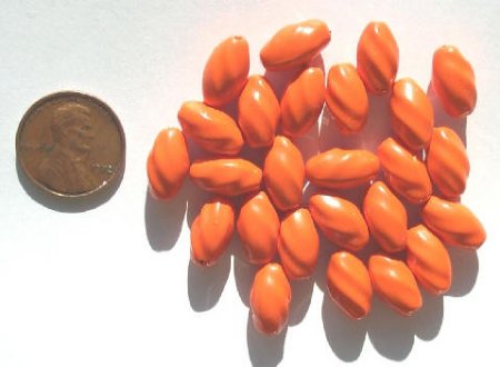 25 13mm Twisted Opaque Orange Ovals